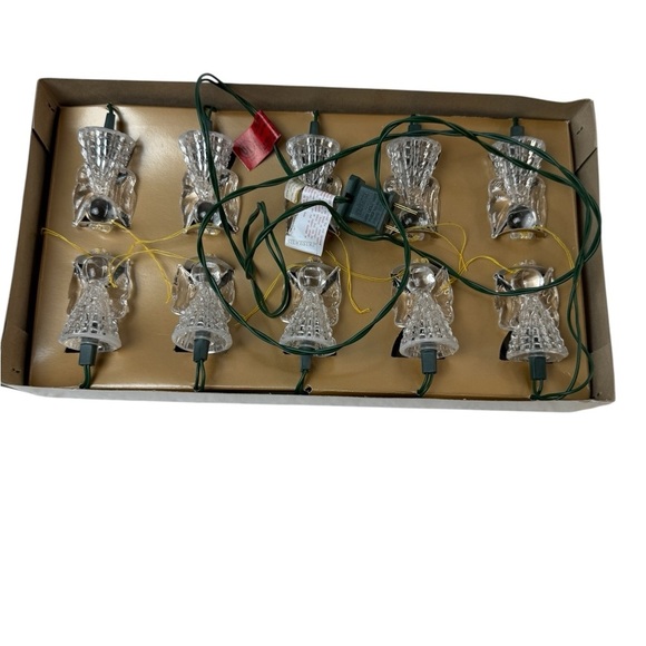 Vintage Silvestri Celestial Christmas 10 Lights Ornaments Clear Angels Cherub - Picture 4 of 5